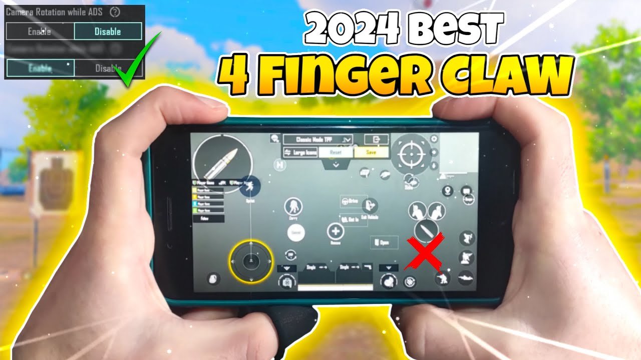 PUBG Mobile Best Control Layout for 4 Finger Claw Setup